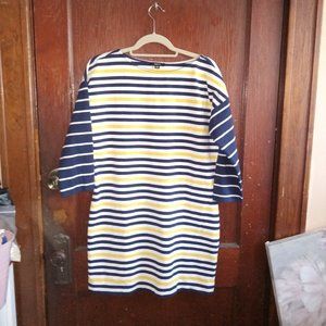 IMNYC Striped Dress Yellow Blue White Medium Offers Welcome! Fall Looks